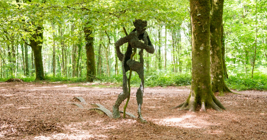 Photo de la sculpture Sentier de charme de Giuseppe PENONE. Une sculpture qui se mélange à un charme