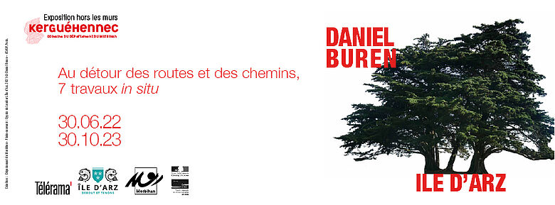 Visuel de l'affiche de l'exposition de Daniel Buren à l'île d'Arz.